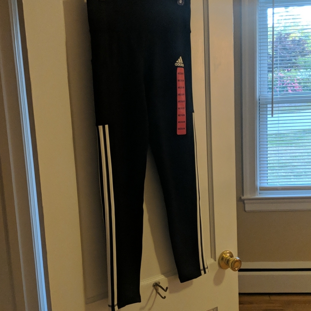 Adidas lounger, white stripes, pocket on right